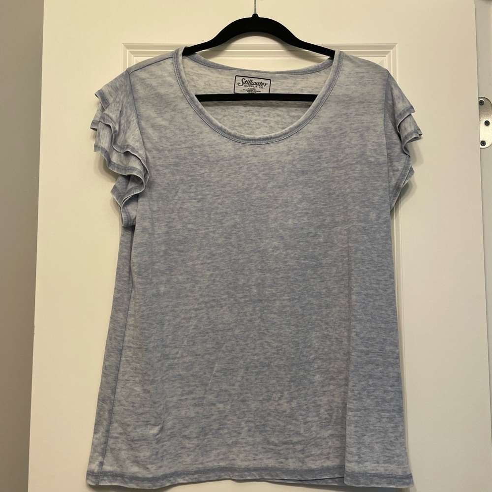STILLWATER SIZE L SHORT SLEEVE BLOUSE/TEE